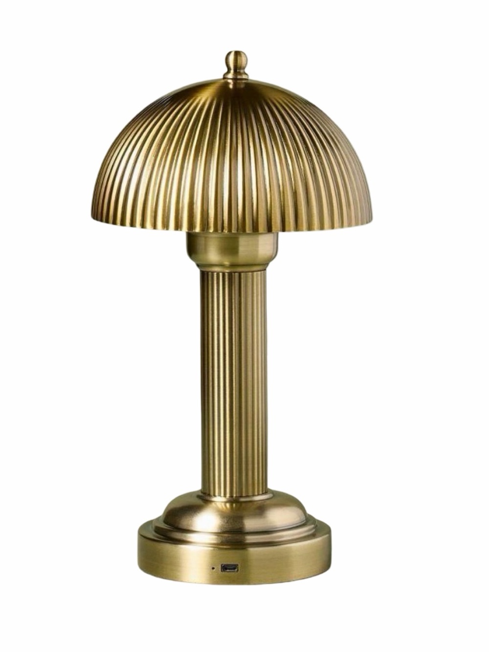 Hearth & Hand with Magnolia 11.5" Fluted Metal Rechargeable Brass Table Lamp